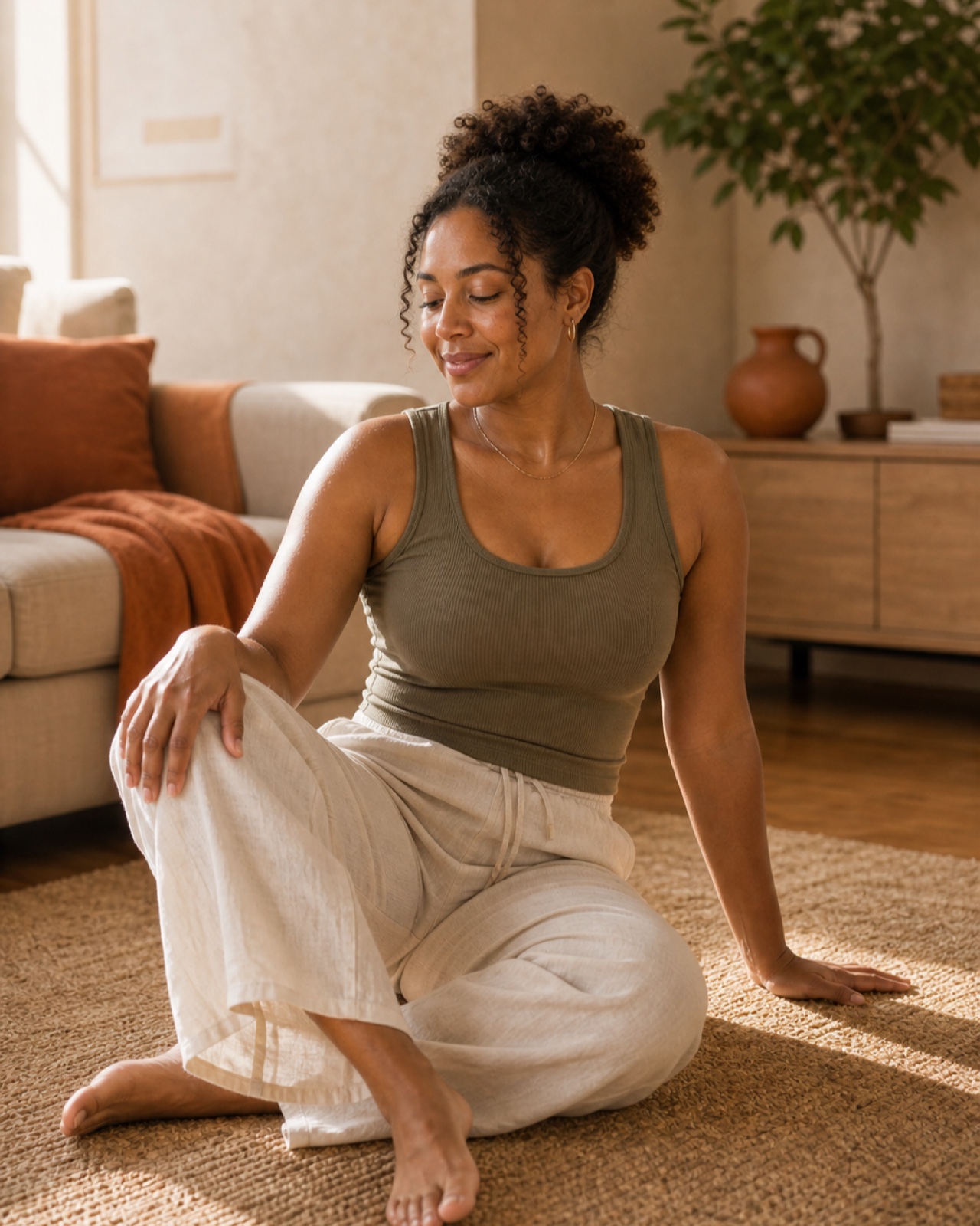 Person doing a stiff hips stretch